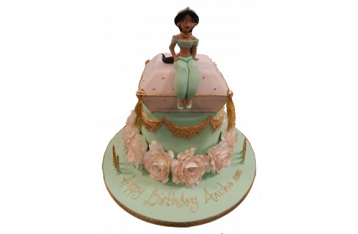 Princess Jasmine & Cushion Tiered Cake